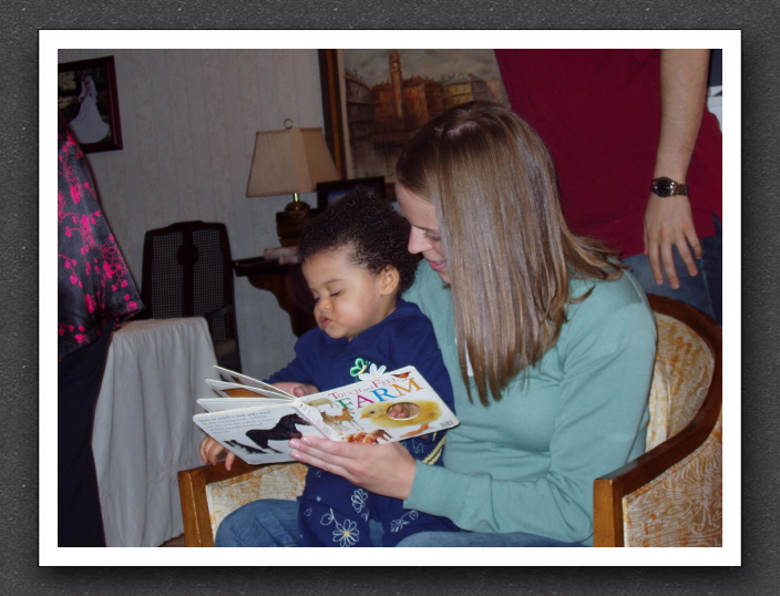 Sarah reads to Kayla