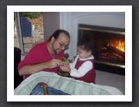 Opening stocking gifts