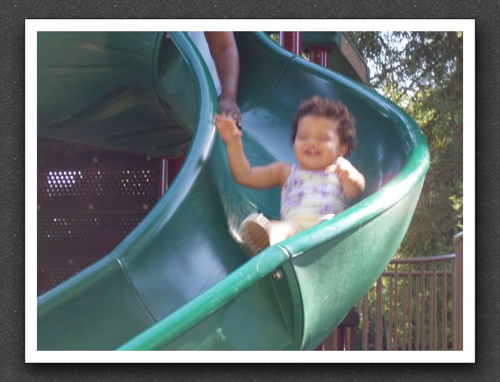 Kayla's first solo slide