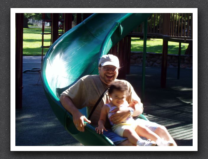 Daddy slides with Kayla