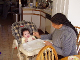 "Would you tell him to put the camera away already?  I'm eating here!"