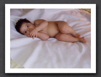 Sleepy naked baby