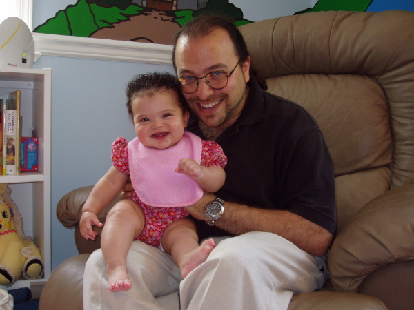 Daddy and Kayla at Andrew's birthday party