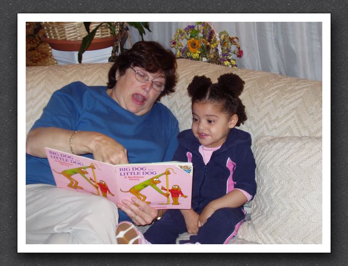 Nana reads to Kayla