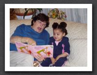 Nana reads to Kayla