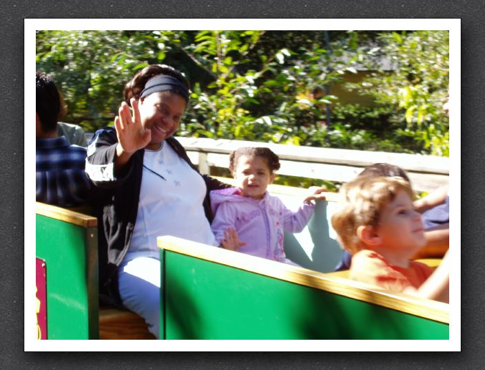 Mommy and Kayla on the train.