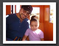 Daddy and Kayla on the pumpkin train