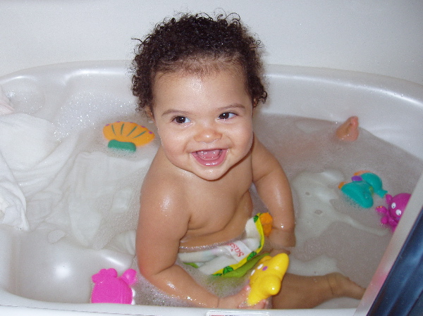 Birthday Girl gets a bath