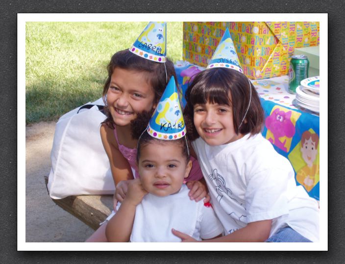 Birthday girl and her cousins