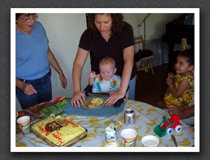 The cake is presented