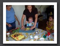 The cake is presented